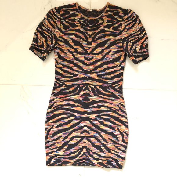 Free People Take Me Out Women Printed Bodycon Mini Dress Size M Medium Knit - Picture 7 of 14